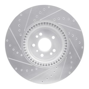 Mercedes-Benz GL320 Brake Rotor (1) - Front Right - R1 Concepts - Drilled & Slotted - Silver - `07-`09